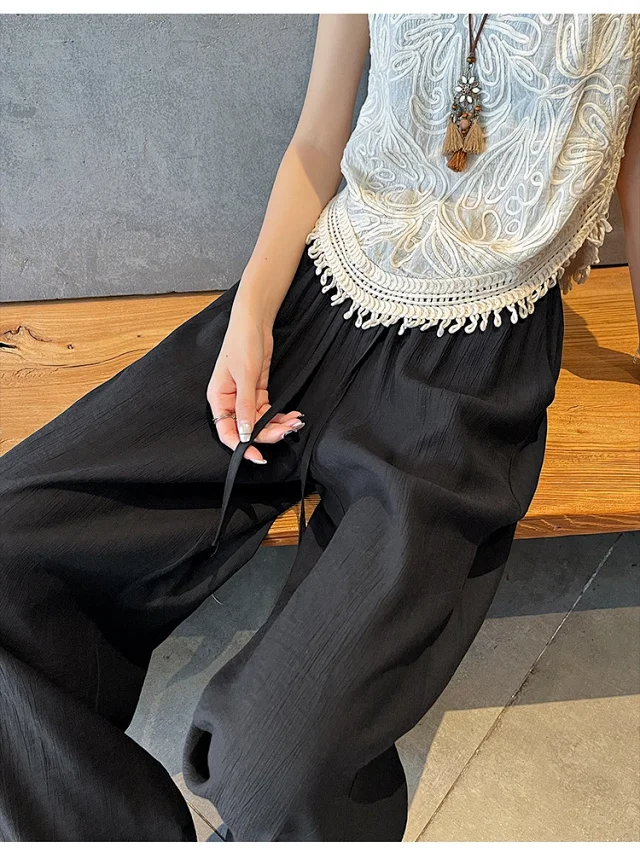 Linen Yamamoto Wide-leg Pants Detail