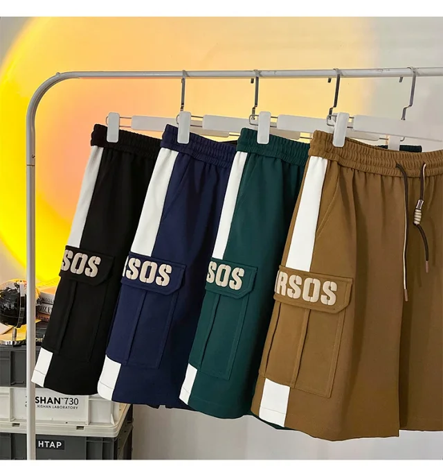 Men's Summer Retro Stripe Basketball Shorts Detail