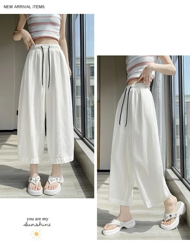 Tencel Linen Capris for Women Detail