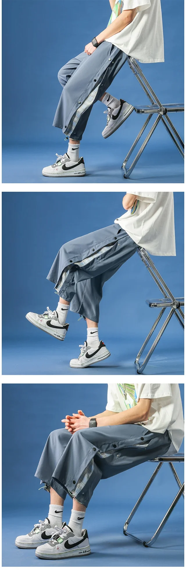 Men's 7/8th Casual Pants, Trendy & Loose Detail