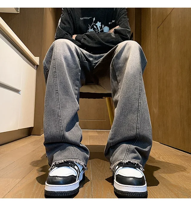 Men's Spring Hip Hop Straight Work Pants Detail