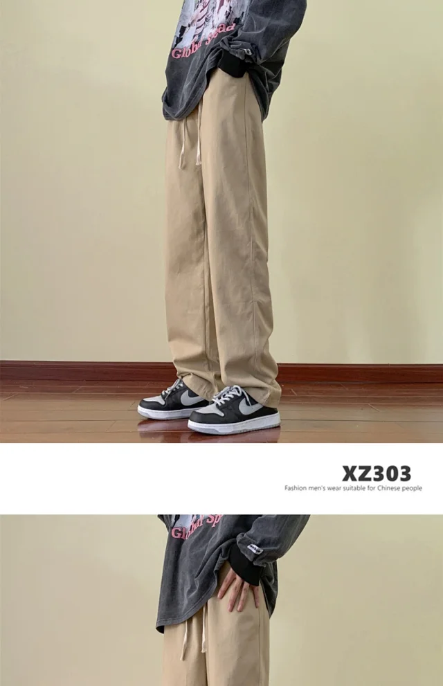 Men's Spring/Fall Cotton Straight Breathable Cargo Pants Detail