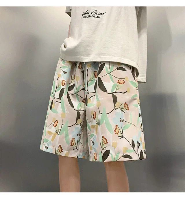 Men's Summer Thin Quick-dry Trendy Floral Beach Shorts Detail