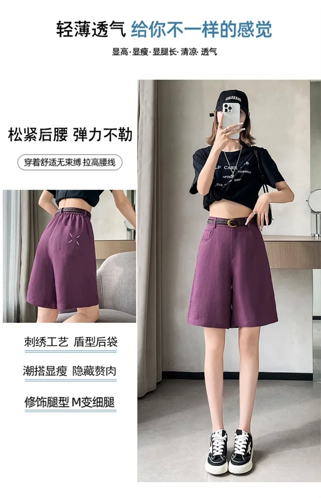 Linen Shorts for Women Detail
