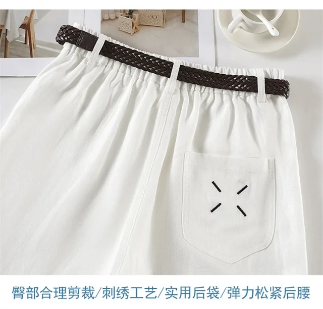 Linen Shorts for Women Detail