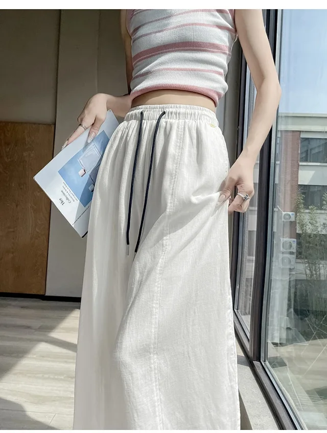 Tencel Linen Capris for Women Detail