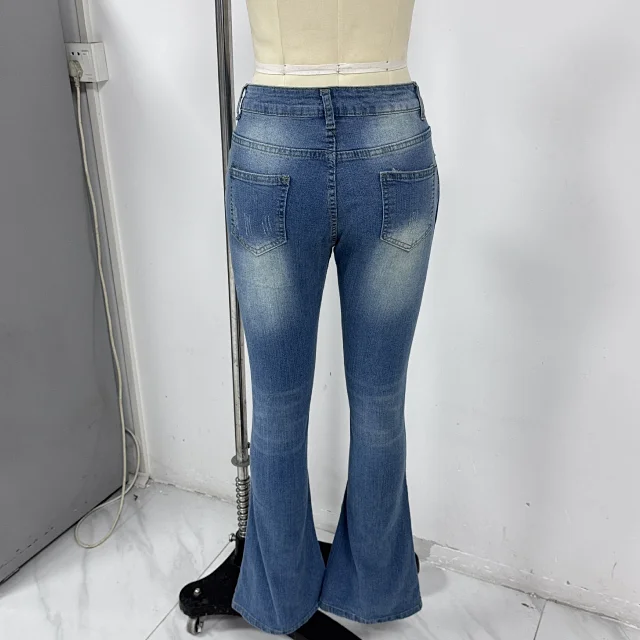 Eaby High-waisted Butt-lifting Stretch Flare Jeans for Women Detail