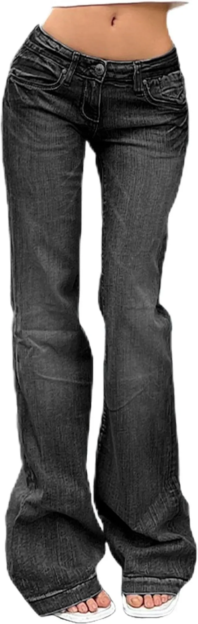 TEMU Vintage Bell - bottom Jeans for Women Detail