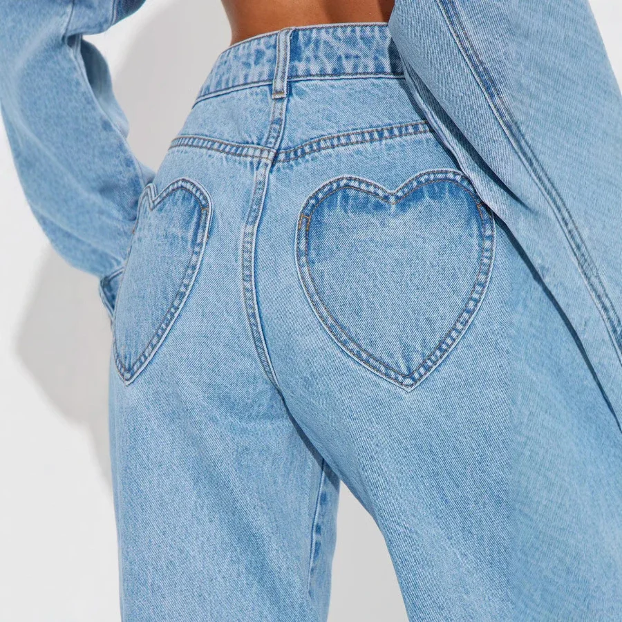 Women's Loose High - Waist Jeans