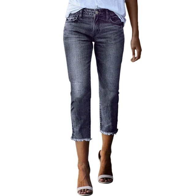 Women's Fashion Retro Slim Stretch Denim Jeans Detail