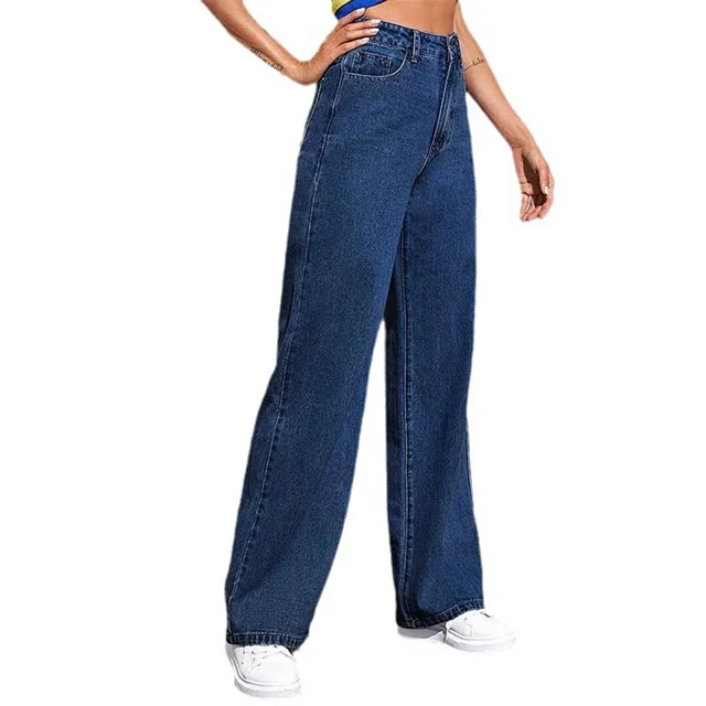 High-Waisted Wide-Leg Denim Jeans for Women Detail