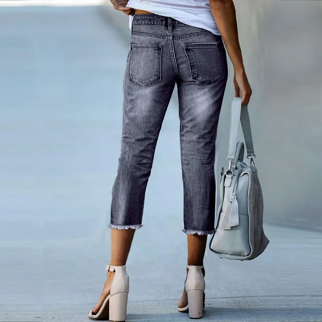 Women's Fashion Retro Slim Stretch Denim Jeans Detail