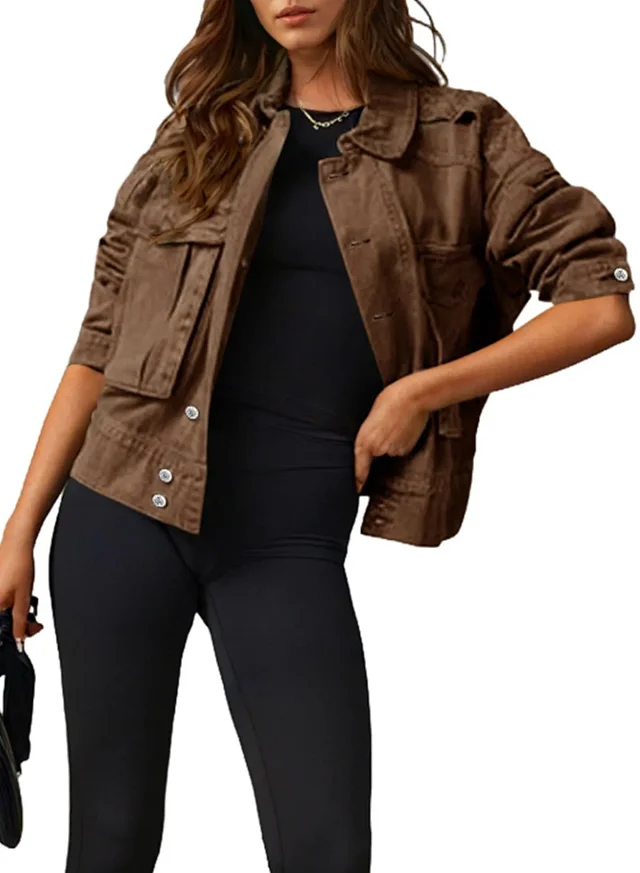 Women's Short Denim Jacket Detail