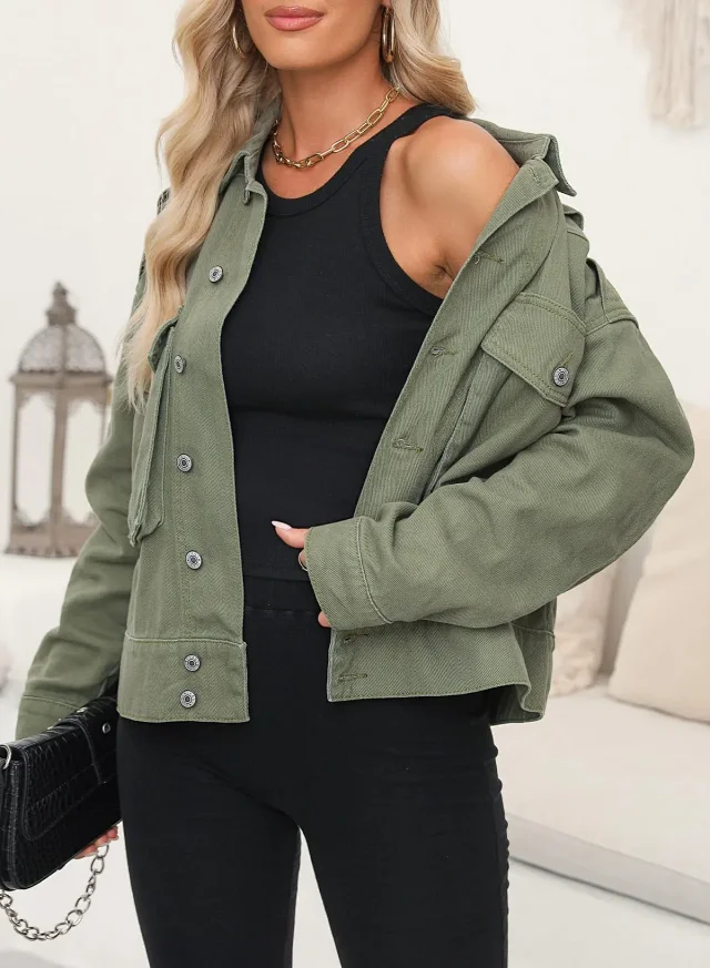 Women's Short Denim Jacket Detail