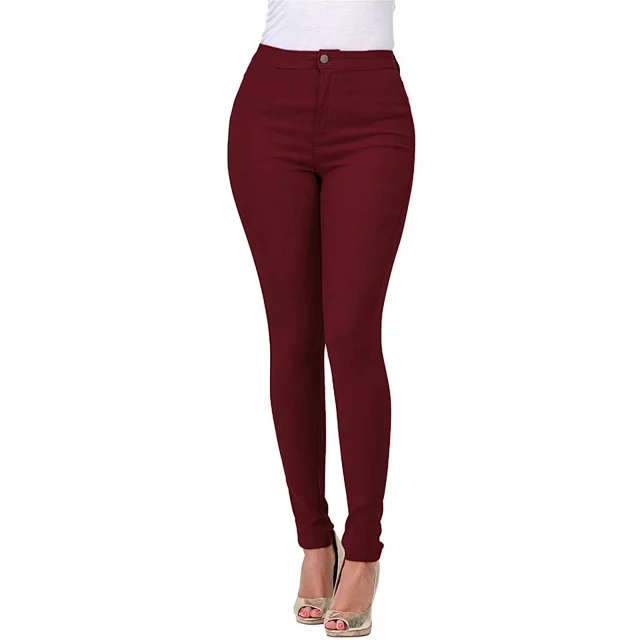 TEMU Slim Fit Stretch Denim Pants for Women Detail