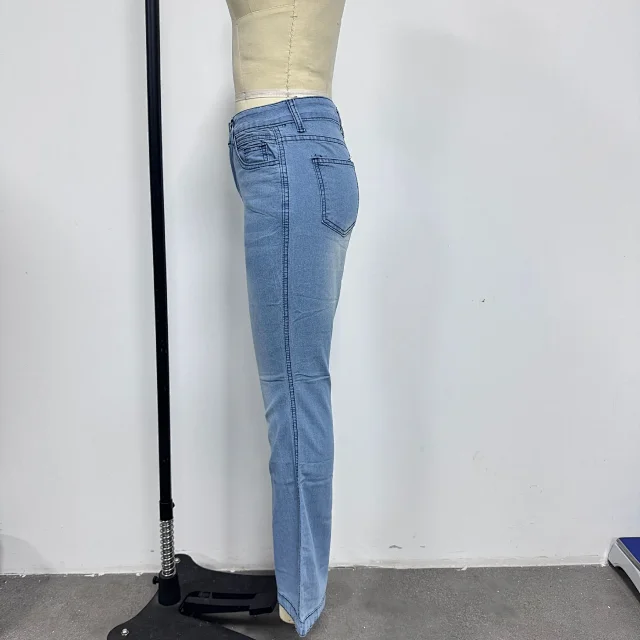 European & American Thin High-waist Stretch Wide-leg Jeans for Women Detail