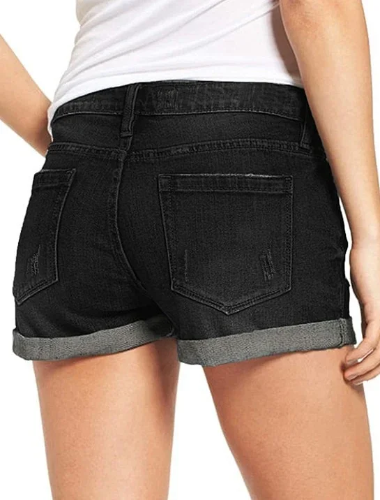 Elastic Ripped Denim Shorts for Women (EU/US Stock) Detail