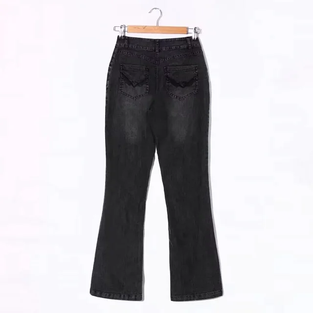 Western Women's Denim Low-rise Flared Pants Detail