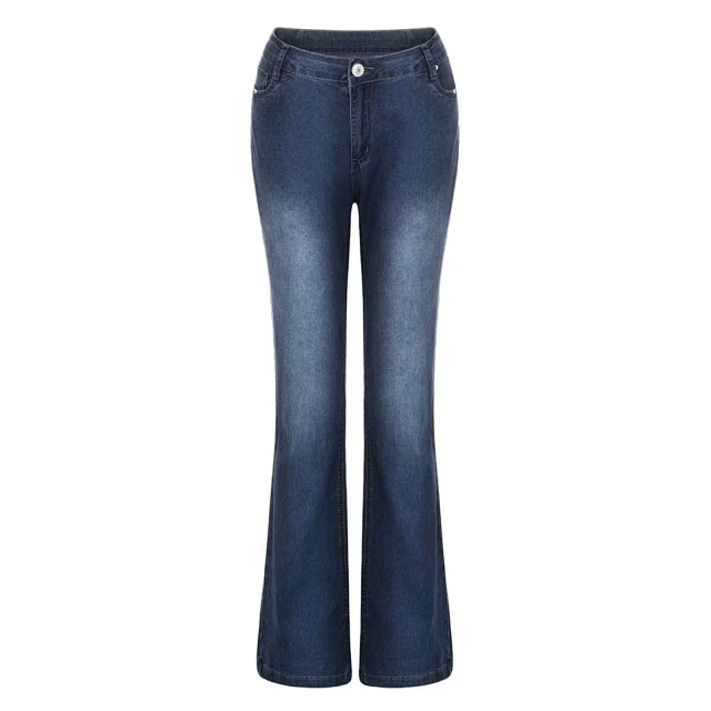Vintage Mid-Rise Flare Jeans for Women Detail