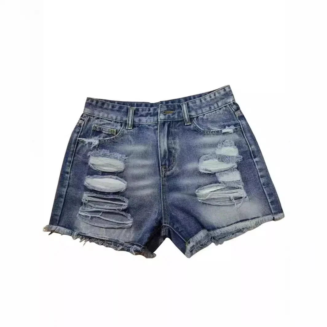 Eaby High-waist Tassel Ripped Denim Shorts