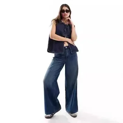 Amazon Denim Sleeveless Vest with Tie for Women