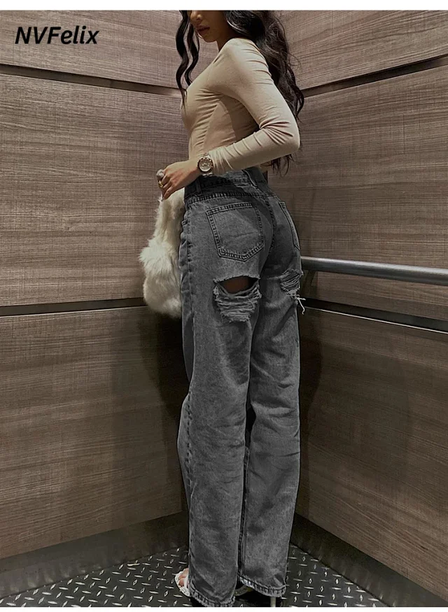 High-Waist Ripped Skinny Jeans for Women Detail