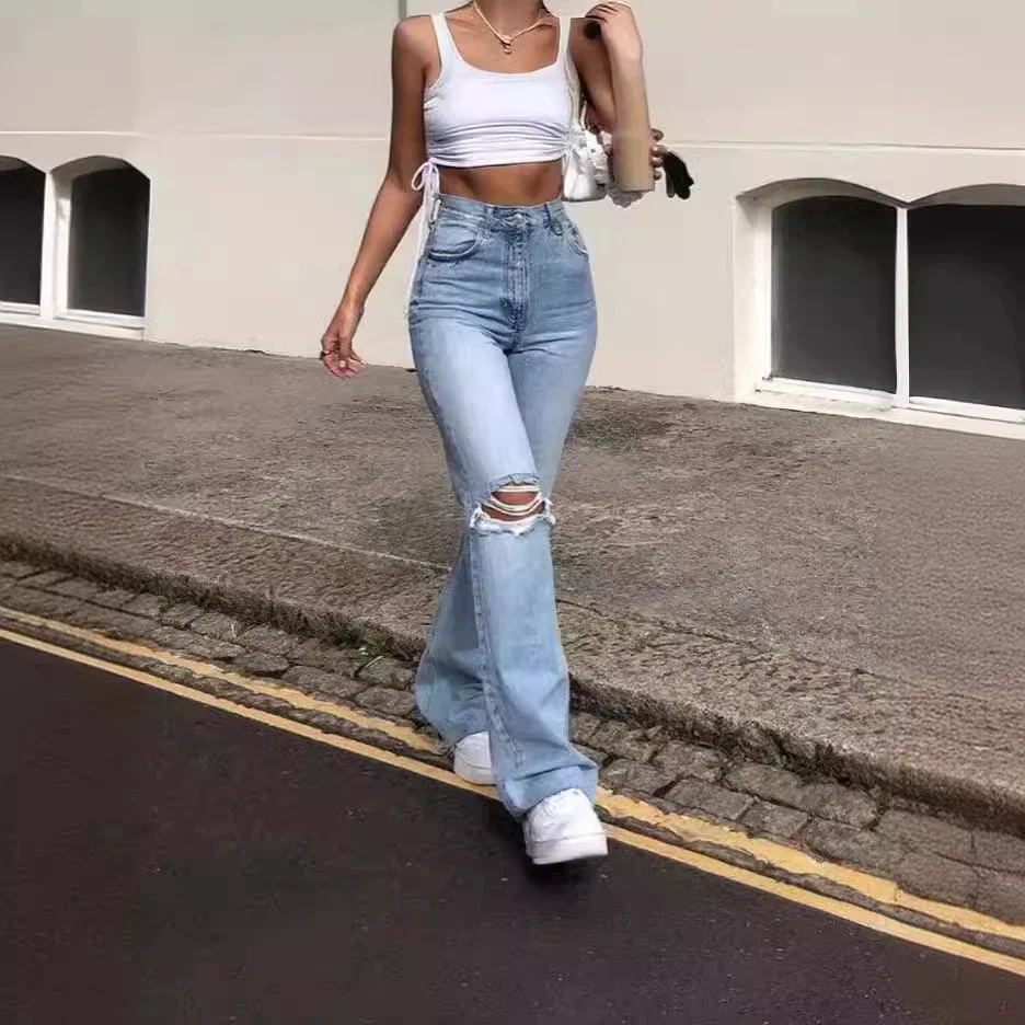 High - Waisted Wide - Leg Jeans for Women