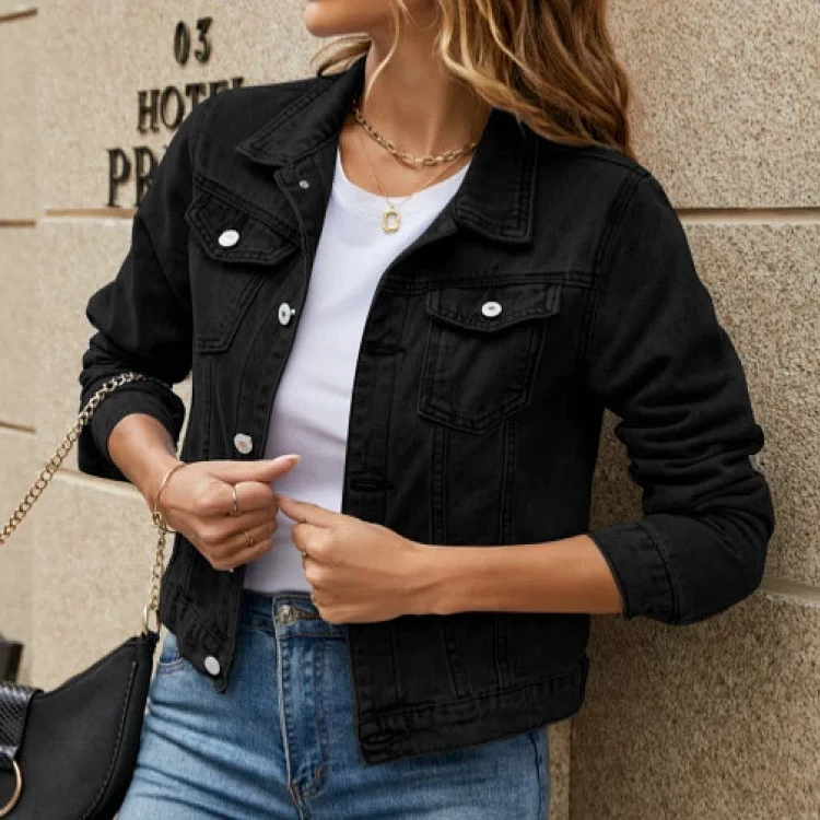 Fashion Slim Collar Denim Coat (for Europe & America)