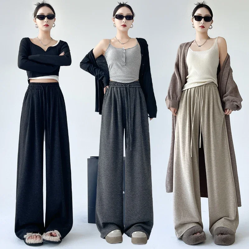 Sheep Cashmere Loose Wide-leg Pants