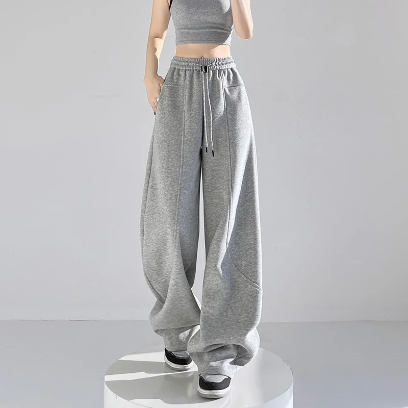 2025 Fall New White Banana Wide - Leg Pants