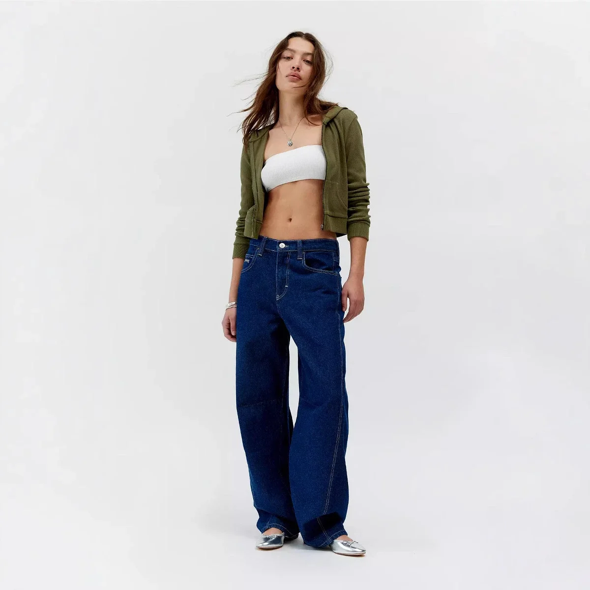 Factory Direct Vintage Dark Blue Wide Leg Jeans