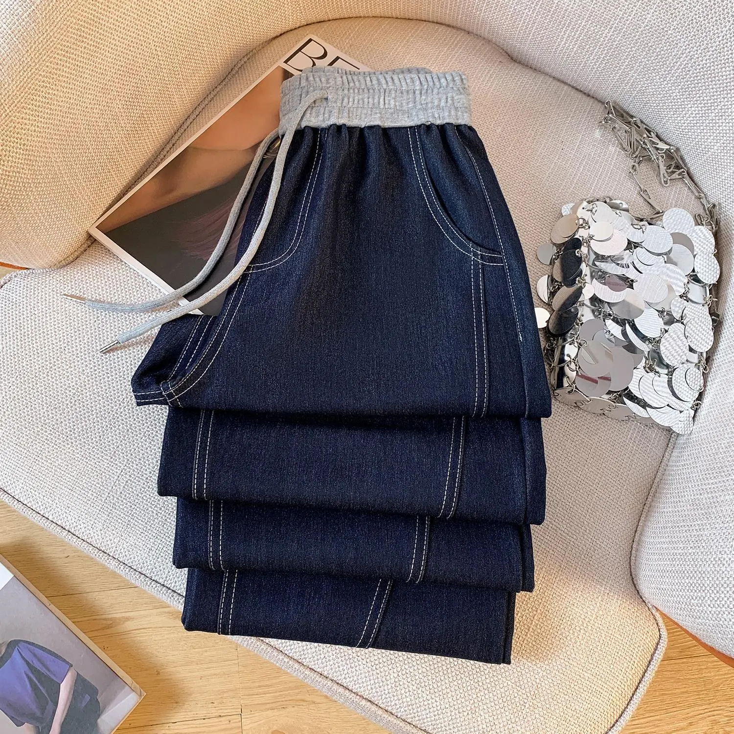 Tencel Lyocell Wide-Leg Jeans for Women