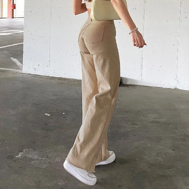 High-waist Slim Solid Jeans for Women Detail