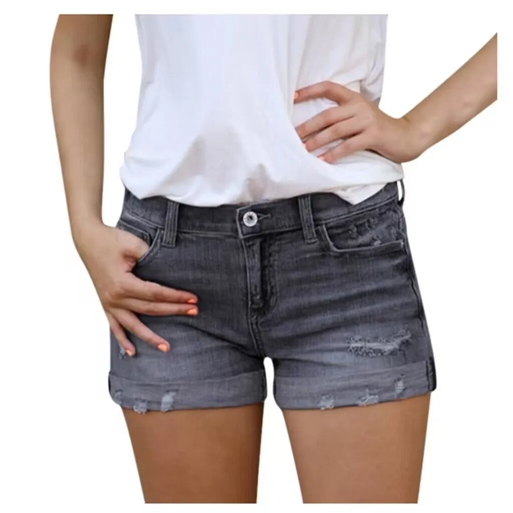 AliExpress Bestseller: Elastic Slim Fit Ripped Fringe Denim Shorts for Women