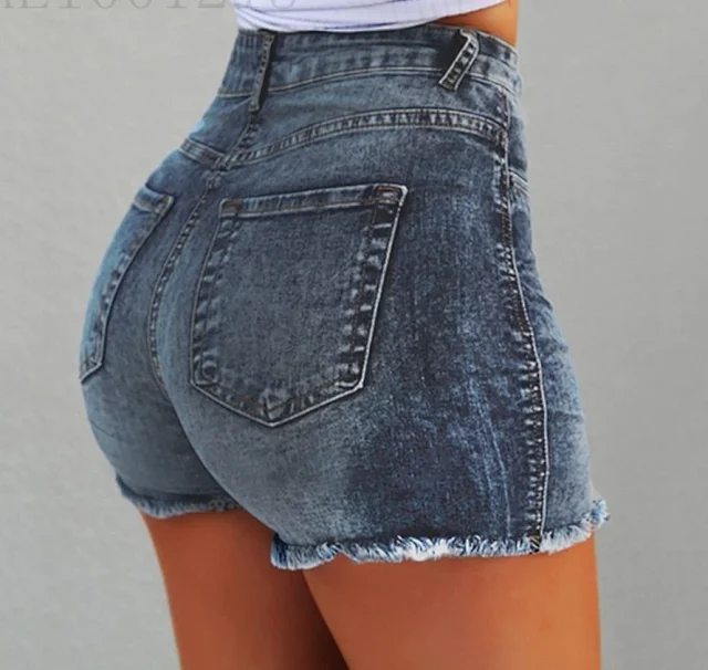 AliExpress Hot-selling Stretch Slim Thin Denim Shorts for Women Detail