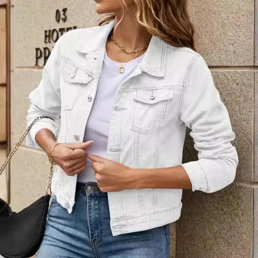 Fashion Slim Collar Denim Coat (for Europe & America)