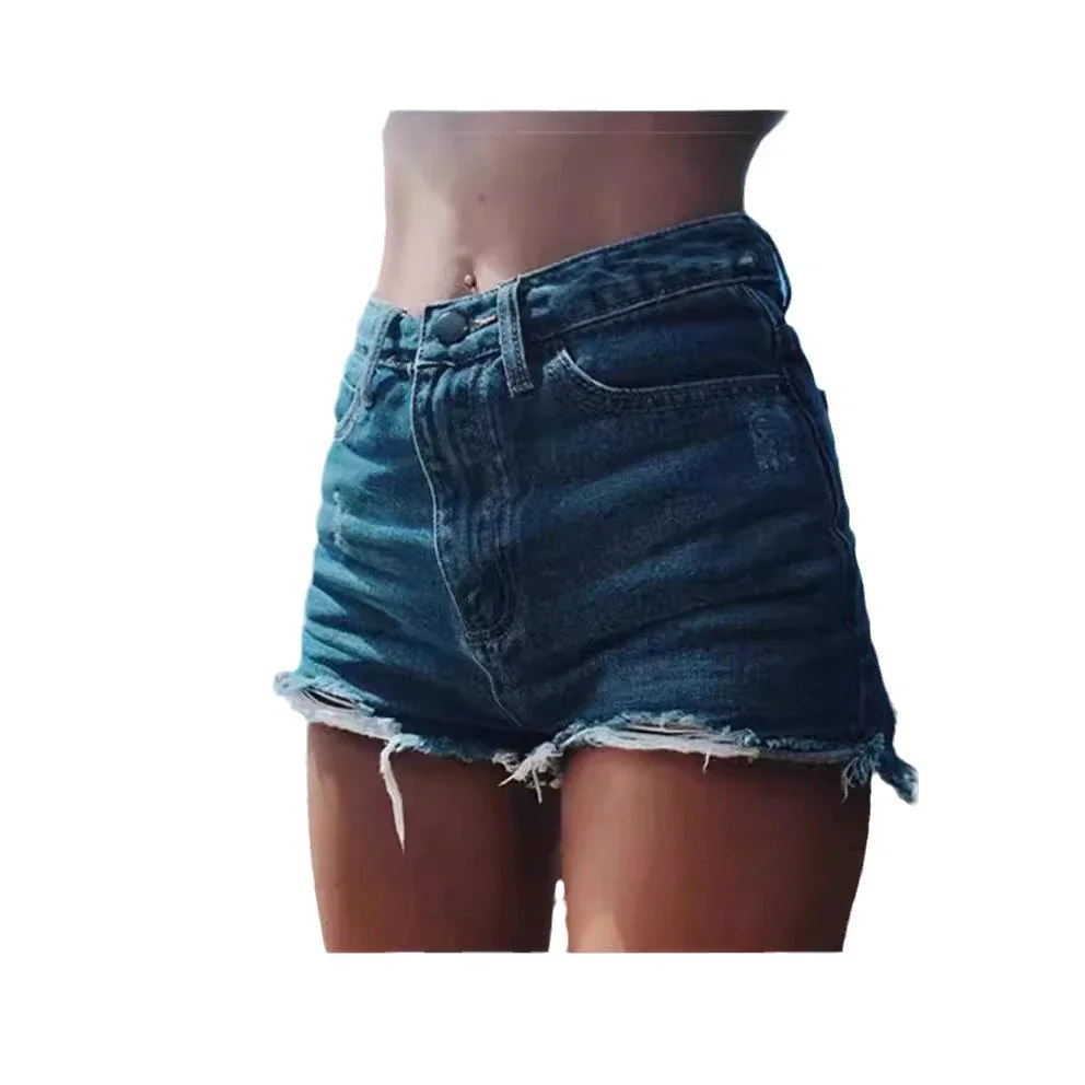 Eaby High-waist Cat Claw Denim Shorts