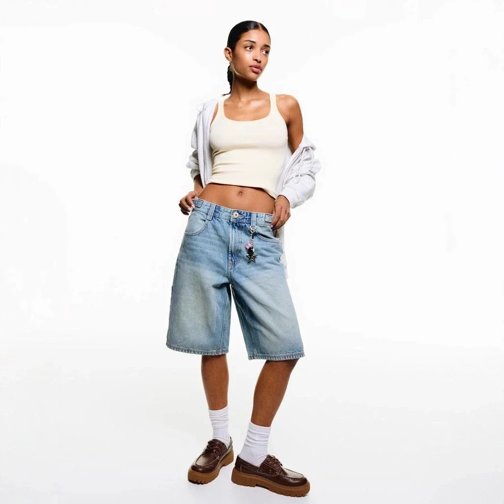 European&American Loose Denim Capris
