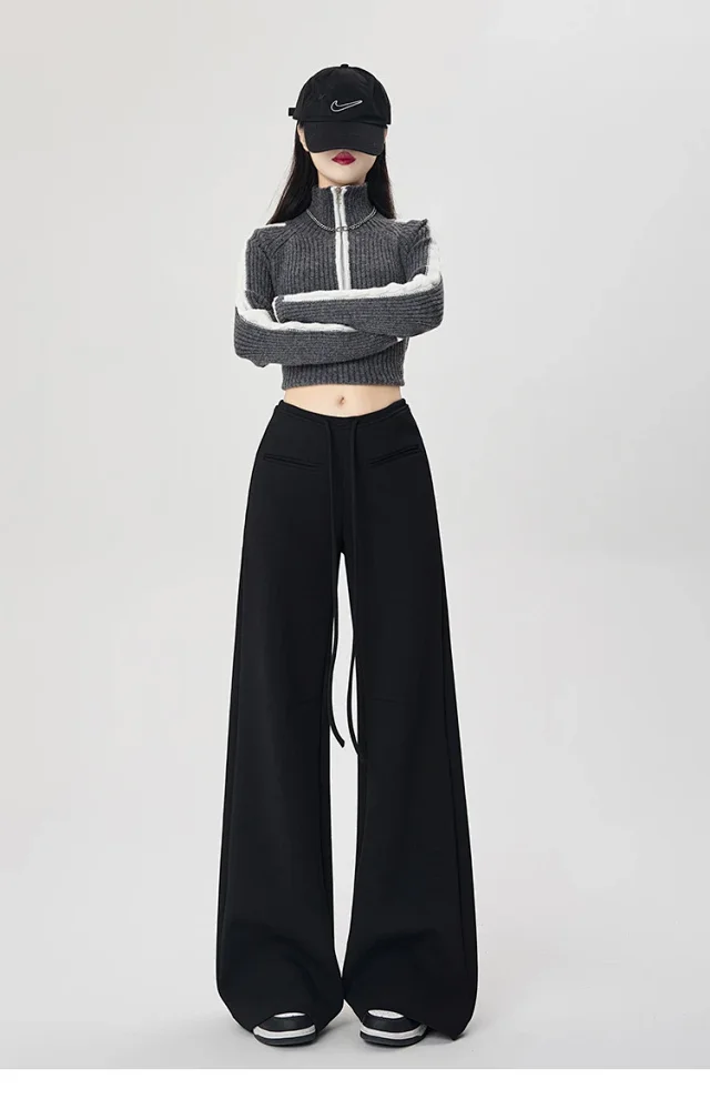 2025 Fall New American Hot Girl Wide-Leg Pants Detail