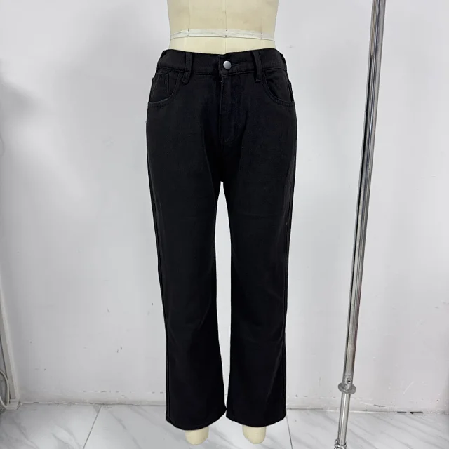 High-Waisted Wide-Leg Denim Jeans for Women Detail