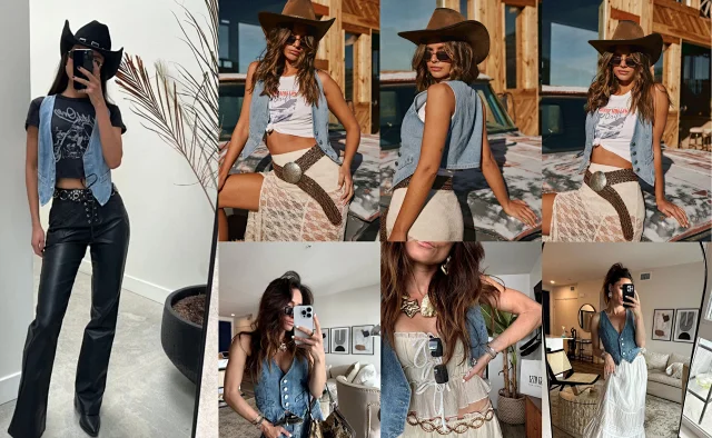 Amazon Retro Denim Vest for Women Detail