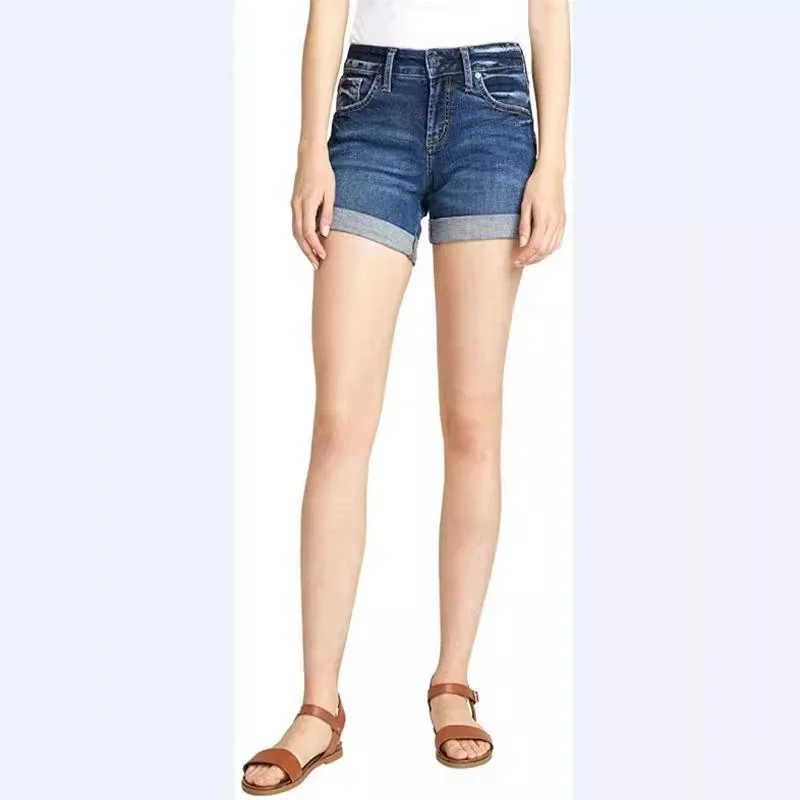 Retro High-Waisted Denim Shorts
