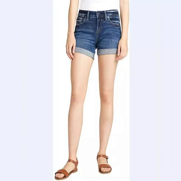 Retro High-Waisted Denim Shorts