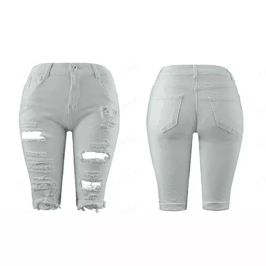 8851# Trendy 2025 Women's Distressed Denim Shorts (Euro - American Style)