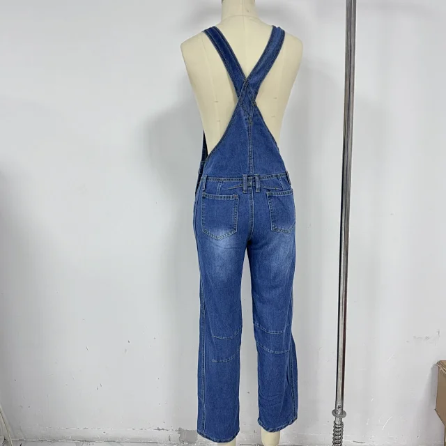 Retro Street Denim Overalls Detail