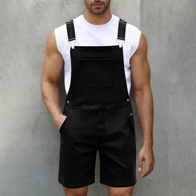 2025 Spring/Summer Men's Euro Luxury Denim Shortalls Detail