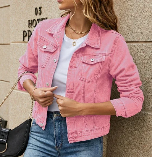 Fashion Slim Collar Denim Coat (for Europe & America) Detail
