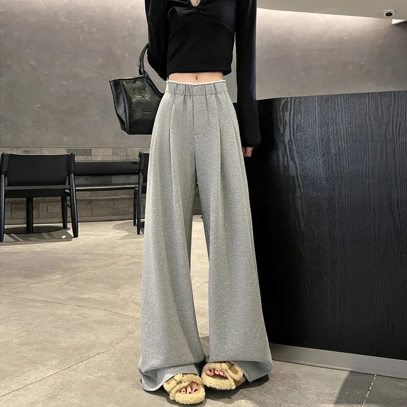 Navy Wide-Leg Pants for Women