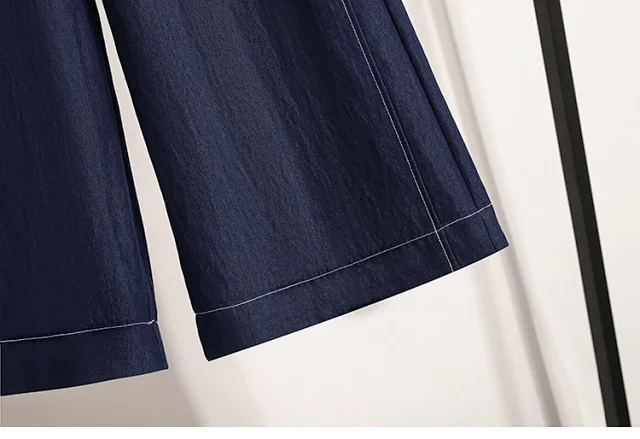 2025 Spring/Fall Lyocell Denim-Look Wide-Leg Pants for Women Detail