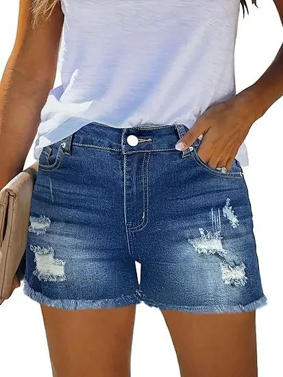 High-Waisted Denim Shorts 2025 Detail